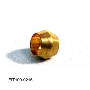 Fittings Compression Ferrule, 1/4' Tube, Brass by Tuttnauer USA Co. Ltd.  ID 03012102